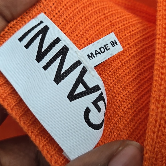 Ganni Open Back Rollneck Sweater in Flame Orange XS Lightweight Spring - Picture 5 of 9